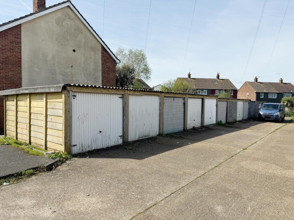 Lot: 96 - TWENTY-FOUR LOCK-UP GARAGES - View of left hand side terrace of garages